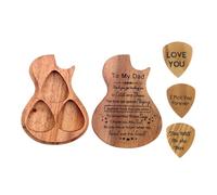 Wood Guitar Picks, 3 Pack Personalized Wooden Guitar Picks, Guitar Pick Box Personalized for the Perfect Gift,A