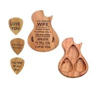 Wood Guitar Picks with Box, 3 Pack Personalized Guitar Picks, Wooden Guitar Picks and Case Personalized for the Perfect Gift,G