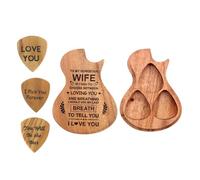Wood Guitar Picks with Box, 3 Pack Wood Guitar Picks, Guitar Pick Storage Personalized for the Perfect Gift,G