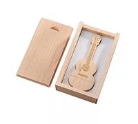 Wood Guitar Shaped USB2.0 8GB Flash Pen Drive Memory Thumb Stick with Wooden Box (2.0 8GB)