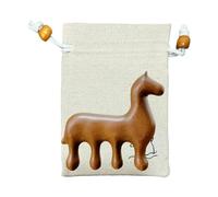 Wood Hair Brush Horse Design Head Massager Tool
