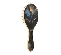 Wood Hair Brushes Abstract Black and Gold Marble Pattern Paddle Hair Brush For Women Wood Hair Brushes For Women Wooden Message Brush