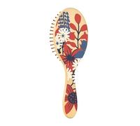 Wood Hair Brushes American Flag Elements Shredded Paddle Brush For Natural Hair Wooden Brush For Hair Wooden Massage Hair Brush