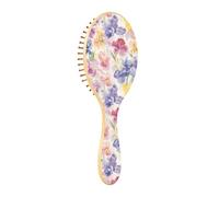 Wood Hair Brushes Blossoming Beauty Flowers Purple Paddle Hair Brush For Women Wooden Brushes For Hair Brush For Natural Hair
