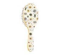 Wood Hair Brushes Boho Evil Eyes Orange White Magic Paddle Hair Brushes For Women Wooden Brushes For Hair Wooden Message Brush