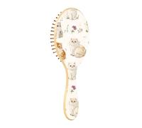 Wood Hair Brushes Cartoon Selkirk Rex Cats White Paddle Brush For Fine Hair Wood Brush For Hair Wooden Massage Hair Brush