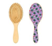Wood Hair Brushes Christmas Frogs Purple Wooden Paddle Hair Brush Wooden Hair Brushes for Women Natural Wood Brush