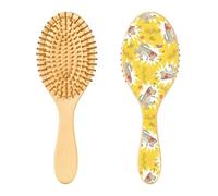 Wood Hair Brushes Dinosaur Music Lover Doodle Dancing Paddle Brush for Fine Hair Wood Hairbrush Wooden Message Brush