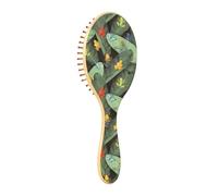 Wood Hair Brushes Paddle Brush For Natural Hair Wooden Brushes For Hair Wooden Message Brush Tropical Frogs Palm Cottage Butterfly