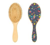 Wood Hair Brushes Space Elements Paddle Hair Brushes for Women Wooden Brush for Hair Growth Brush for Natural Hair