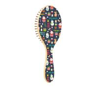 Wood Hair Brushes Wood Paddle Hair Brush Wood Brush For Hair Natural Hair Brush Polar Bear Snowman Penguin Reindeer Santa Claus Christmas and New Year