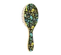 Wood Hair Brushes Wooden Paddle Hair Brush Wooden Hairbrush For Women Wooden Message Brush Frogs Mushrooms Moths Safari Butterflies Neon