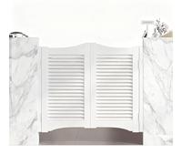 Wood Half Swing Door, Sturdy Cafe Saloon Doors with Metal Hinges, 180°Open and Close Cowboy Swinging Door for Interior Doorway Stairs Bathroom Bedroom Balcony(Cream,W74cm*H80cm)