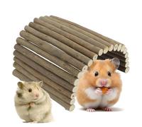 Wood Hamster Bridge, Guinea Pig Bendy Bridge Tunnel Bunny Wooden Ladder Chew Tunnel Hiding House Fence Flexible Climbing Stair Small Animal Hideout Habitat Small Pets Chew Toy (20 x 30CM)