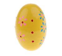 Wood Hand Shaker Egg Intelligence Percussion Toy for Early Learning Yellow