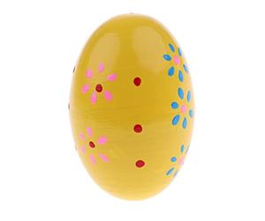 Wood Hand Shaker Egg Intelligence Percussion Toy for Early Learning Yellow