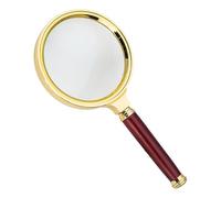 Wood Handle Magnifying Glass - 10X Portable Handheld Magnifier Featuring Elegant Brass Construction, Ideal For Reading Small Text, Map Study, Detailed Inspection | Low Vision Assistance, Hobby