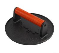 Wood Handle Meat Press for Grilling Burgers, Cheese, and Paninis with Ease