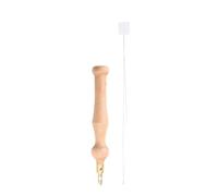 Wood Handle Punching Needle Tool with Needle Threader for Stitching Embroidery Embellishment Beginner Embroidery Pen Comfortable Grip Punching