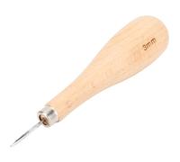 Wood Handle Scratch Awl Tool, Gourd Shape Sewing Punching Hole Maker, Leather Sewing Awl Kits, Handmade Sewing Tools DIY Stitcher Taper (3mm)
