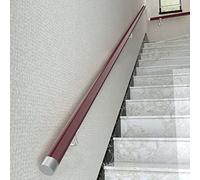 Wood Handrails for Stairs, 50-400Cm Complete Kit, Home Kindergarten Guardrail Corridor Against The Wall Elderly Children Loft Safety Banister Stair Railings/Red/180Cm