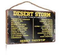 Wood Hanging Sign Plaque Desert Storm: A Cryptic Journey Through Hidden Words Wooded Sign Funny Signs For Bathroom Decore For Room(23X35CM)
