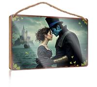 Wood Hanging Sign Plaque Victorian Romance By The Sea: A Gothic Tale Unfolds Wooded Sign Funny Signs For Bathroom Decore For Room(15X28CM)