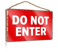 Wood Hanging Sign Plaque Warning: Restricted Area - No Entry Allowed Wooded Sign Funny Signs For Bathroom Decore For Room(15X28CM)