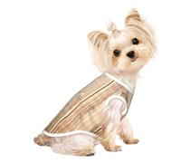 wood heart print Dog Shirts for Small Dogs Stretchy T-Shirts Lightweight Tank Top Sleeveless Striped Vest