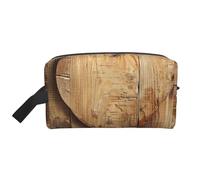 Wood Heart Printed Makeup Bag Travel Portable Cosmetic Bag Large Capacity Makeup Case Toiletry Handbag Organiser for Women