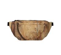Wood Heart Printed Waist Bag Adjustable Bum Bag Lightweight Travel Waist Fanny Pack Belt for Walking Cycling Hiking Travel