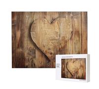 wood heart Printed Wooden Intelligence Puzzle 52x38 CM - 500 Pieces(boxed) Jigsaw Puzzles Education Game for Adults - Home Decoration Puzzle