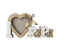 Wood Heart-Shaped Picture Frames, I Love Papa Picture Frame Personalised Photo Frames for Birthday Fathers' Day Gifts from Son Daughter