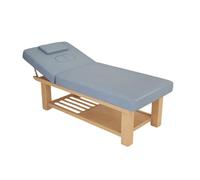 Wood Heavy Duty Stationary Massage Table, Physical Therapy Table Spa Facial Bed with Storage Shelf, for Salon, Clinic & Home Use, 500 lbs Weight Capacity(Blue)