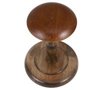 Wood Helmet Stand Display with Dome Shape, Coffee Colour, and Modern Style, for Protecting Hats from Deformation and Organising Hats or Wigs on Tabletop or Room Decor