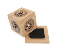 Wood Hollow Carved Incense Holder Box with Lid for Home