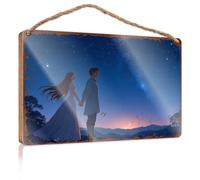 Wood Home Sign Romantic Night Under The Stars: A Couple'S Journey Through Time Wooded Sign Front Porch Decor Outdoor Wall Decor(23X35CM)