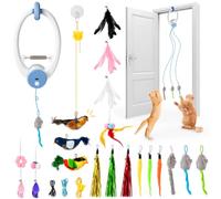 Wood Homing 19pcs Interactive Door Hanging Cat Toys for Indoor Bored Cats