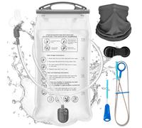 Wood Homing 2L Hydration Bladder Kit - Water Storage Bladder 0.5L 1L 1.5L 2L with Tube Clip Cleaning Brush Kit Face Cover Snood BPA Free Leak-Proof Water Reservoir Bag for Hiking Cycling Running Vest