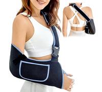Wood Homing Arm Sling for Shoulder Injury - Adjustable Shoulder Support Immobilizer with Foam Neck Pad Pocket for Rotator Cuff Broken Wrist Elbow Injury Left Right Arm Brace for Man Women Teenager