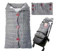 Wood Homing Baby Footmuff for Pushchair Universal - Winter Newborn Stroller Pram Cosy Toes Foot Muff Hand Warmer Glove Washable Soft Knitted Fleece Lined Babiie Buggy Accessories for 0-6 Month (Grey)