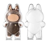 Wood Homing Clear Bag Keychain for 17cm Plush Doll, Clear Doll Display Protective Cover, Hanging Figure Transparent Acrylic Case Storage Box for Fans Collector