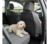 Wood Homing Dog Guard for Car Boot & Back Front Seat - Universal Dog Barrier with Wider Cover Storage Bag Transparent Mesh for SUV Van Truck Foldable Pet Safety Divider for Vehicle Travel Protect (S)