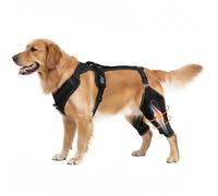 Wood Homing Dog Knee Brace for Rear Leg Support - Adjustable Canine Hinged Back Leg Support Warp with Hip Joint Care Reflective Strap Harness for ACL Arthritis Relief Patellar Luxation Injured Dog (L)