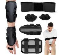 Wood Homing Golf Training Aid Set - Golf Swing Training Equipment Include Wrist Brace Elbow Support Stabilizer Connection Swing Band Grip Trainer for Men Women Golfers Posture Correction Pain Relief