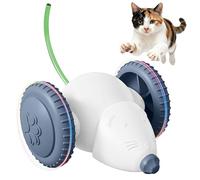 Wood Homing Interactive Cat Toy Mouse - Intelligent Automatic Mouse Toy with Sensor LED Light Electric Moving for Home Cats Kittens Dogs Self-Employment Gift