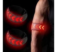 Wood Homing LED Armband for Running - 2 Pack Reflective LED Glow Bracelet with Arrow Indicator Adjustable Strap for Men Women Kid Waterproof Wrist Ankle Gear Light for Cycling Walking Jogging Safety