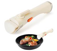 Wood Homing Universal Removable Pan Handle - Detachable Cookware Pot Handle Replacement Heat Resistant Anti Scald Pot Clip with Security Lock One-Handed Operation for Milk Frying Pan Stockpot (Beige)