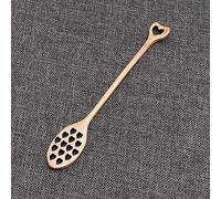 Wood Honey Dipper, Handmade Long Handle Honeycomb, Home Baking Spoon Saver, Mixing Stick Spoon Honeycomb Heart Pattern(bee)