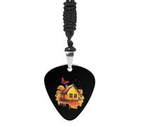 Wood House Butterfly Fashion Guitar Picks Necklace Music Jewellery Personalized Pendant